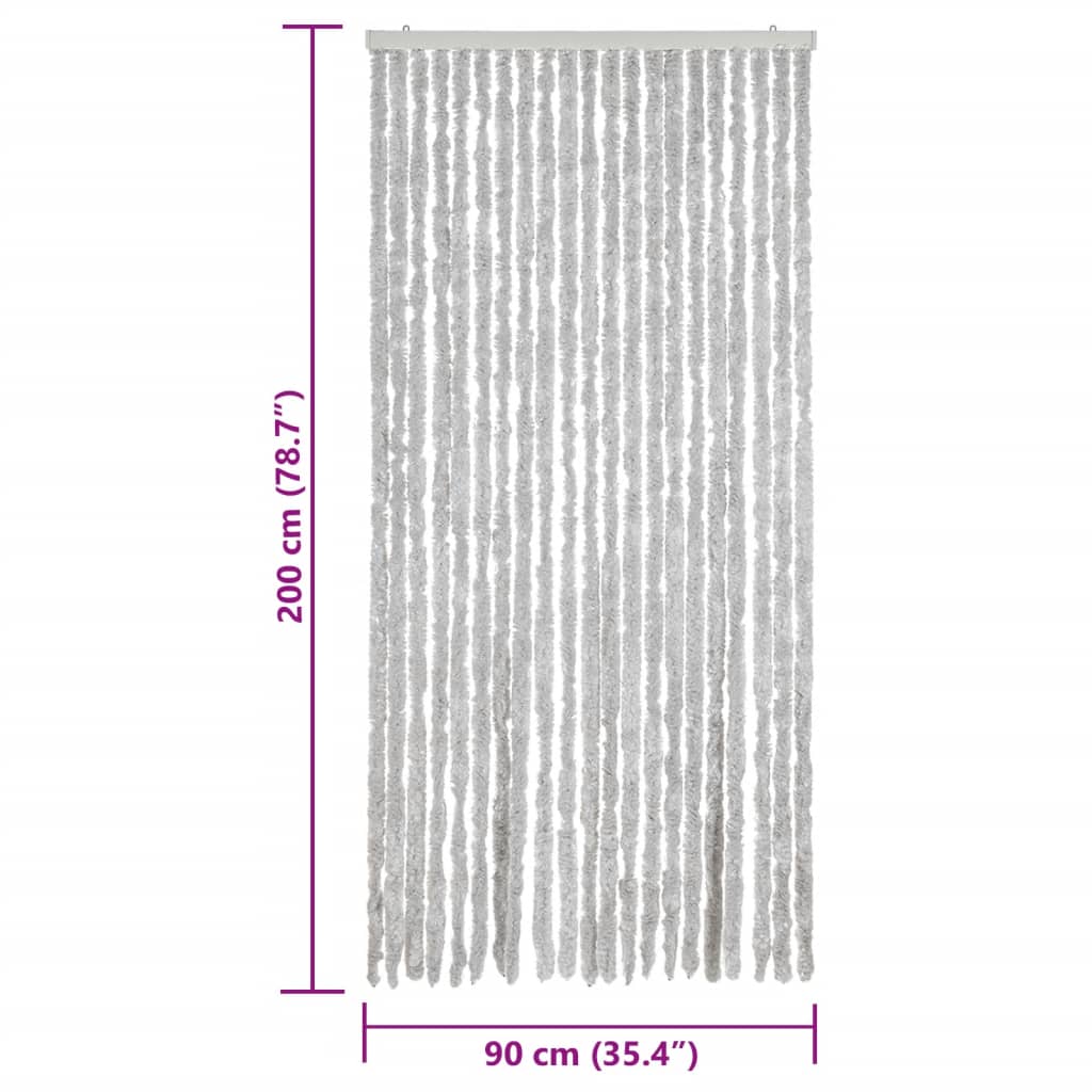 vidaXL Fly Curtain Grey 90x200 cm Chenille