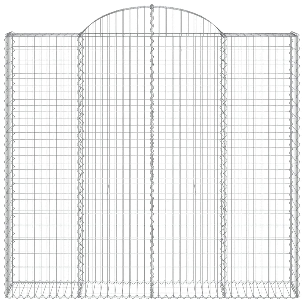 vidaXL Arched Gabion Baskets 4 pcs 200x50x180/200 cm Galvanised Iron