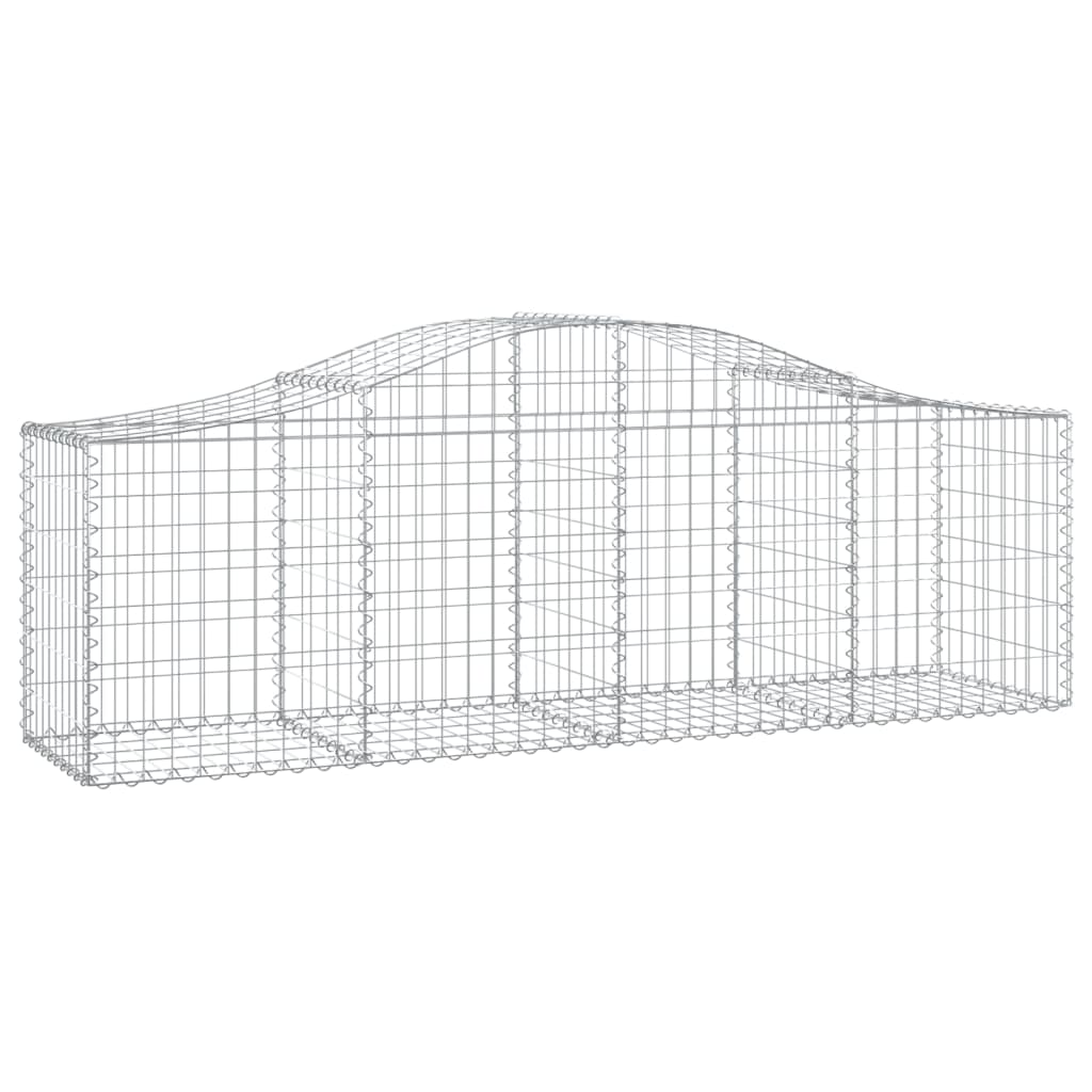 vidaXL Arched Gabion Baskets 4 pcs 200x50x60/80 cm Galvanised Iron