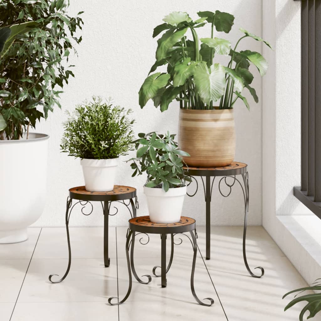 vidaXL Plant Stands 3 pcs Terracotta Ceramic