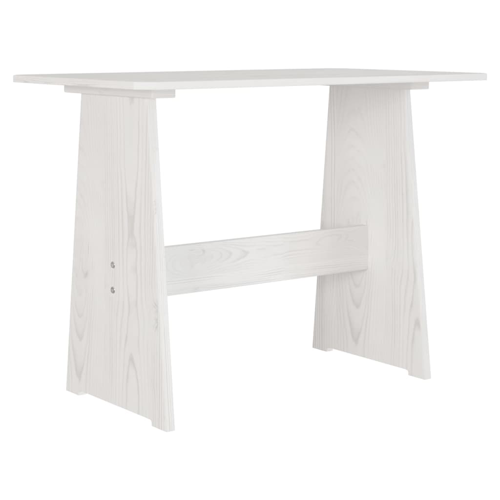 vidaXL 3 Piece Dining Set REINE White Solid Wood Pine