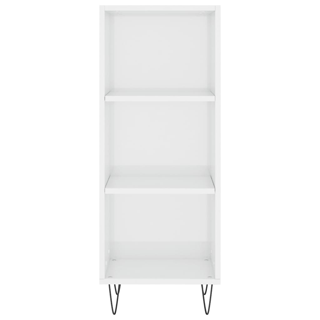 vidaXL Highboard High Gloss White 34.5x34x180 cm Engineered Wood