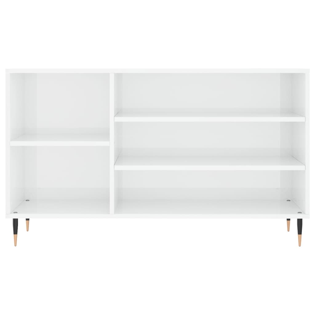 vidaXL Shoe Cabinet High Gloss White 102x36x60 cm Engineered Wood