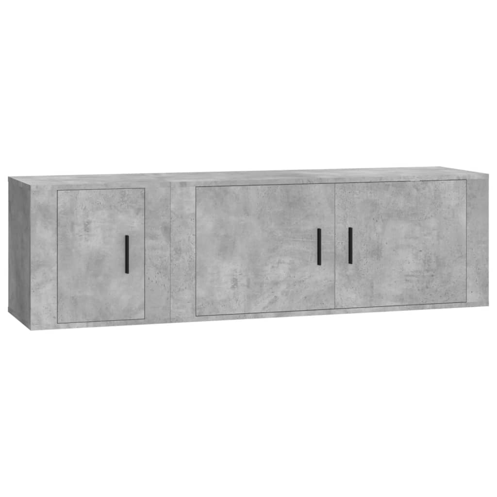 vidaXL 2 Piece TV Cabinet Set Concrete Grey Engineered Wood