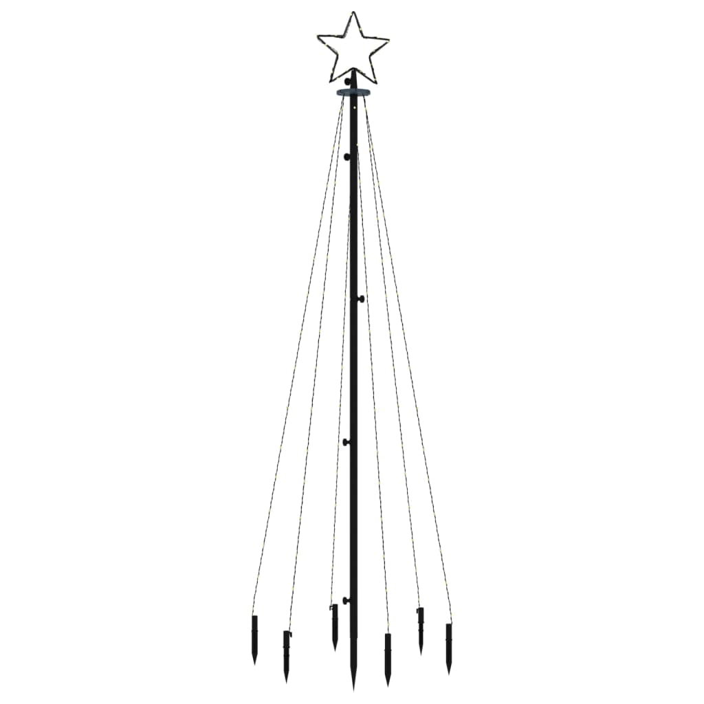 vidaXL Christmas Tree with Spike Cold White 108 LEDs 180 cm