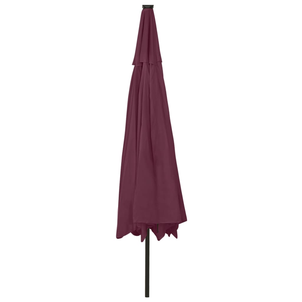 vidaXL Garden Parasol with LED Lights 400 cm Bordeaux Red