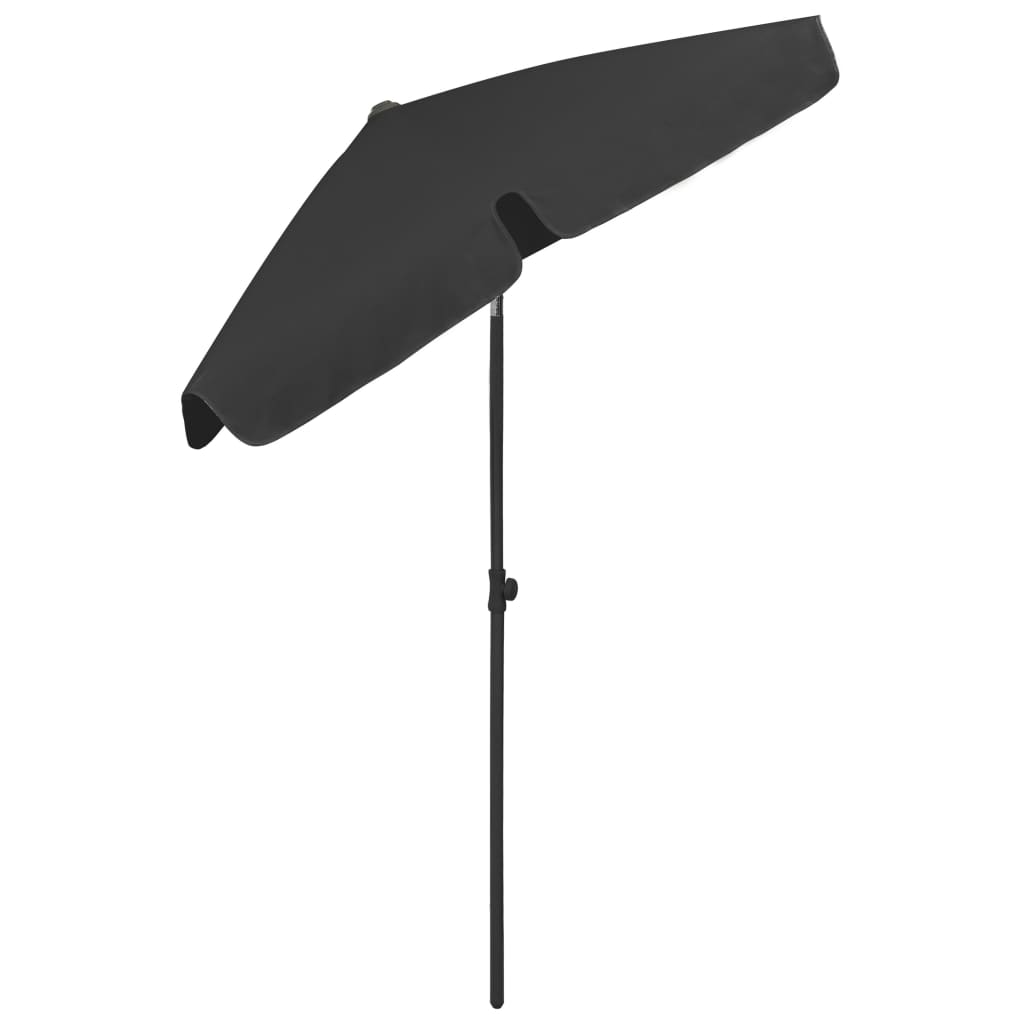 vidaXL Beach Parasol Black 180x120 cm