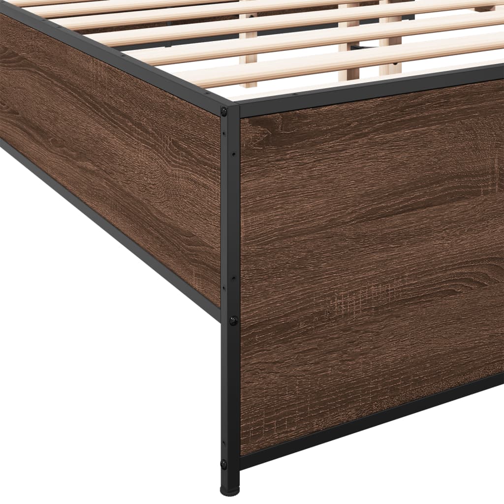 vidaXL Bed Frame without Mattress Brown Oak 135x190 cm Double