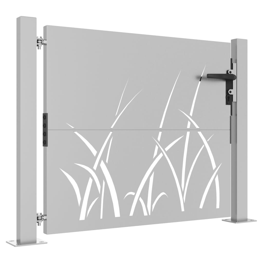 vidaXL Garden Gate 105x105 cm Corten Steel Grass Design