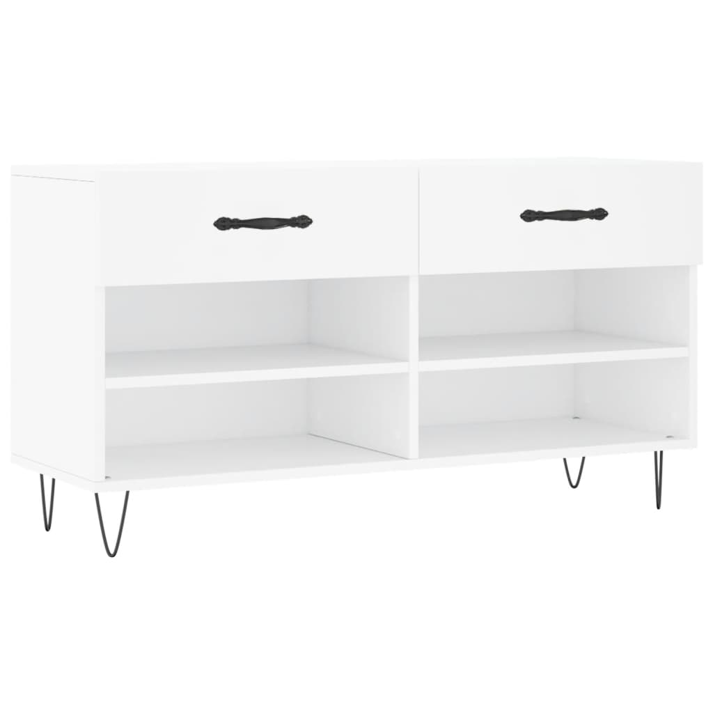 vidaXL Shoe Bench White 102x35x55 cm Engineered Wood