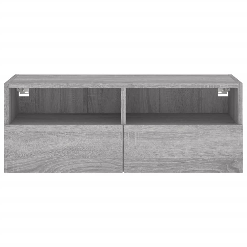 vidaXL TV Wall Cabinet Grey Sonoma 80x30x30 cm Engineered Wood