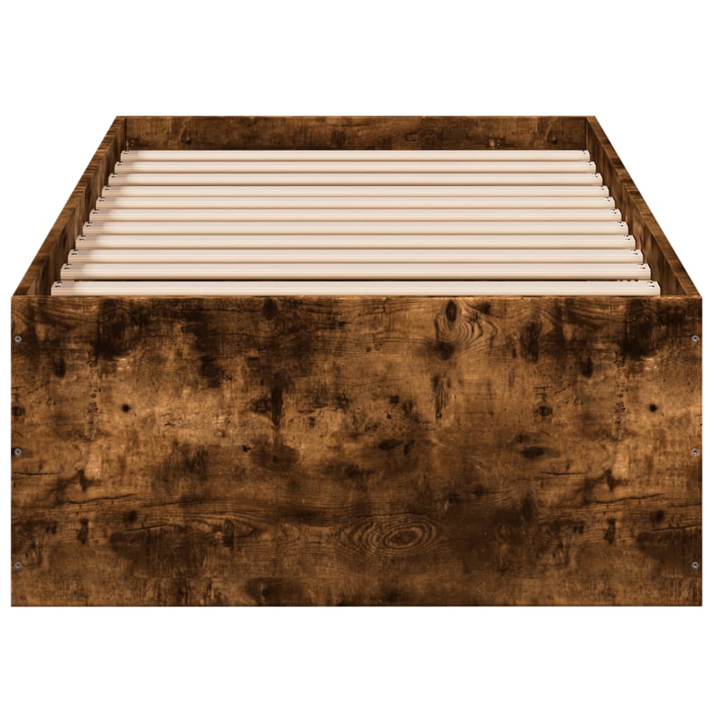 vidaXL Bed Frame without Mattress Smoked Oak 100x200 cm