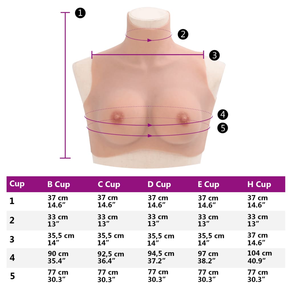 vidaXL Silicone Breastplate Natural C Cup