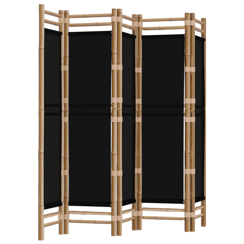 vidaXL Folding 5-Panel Room Divider 200 cm Bamboo and Canvas