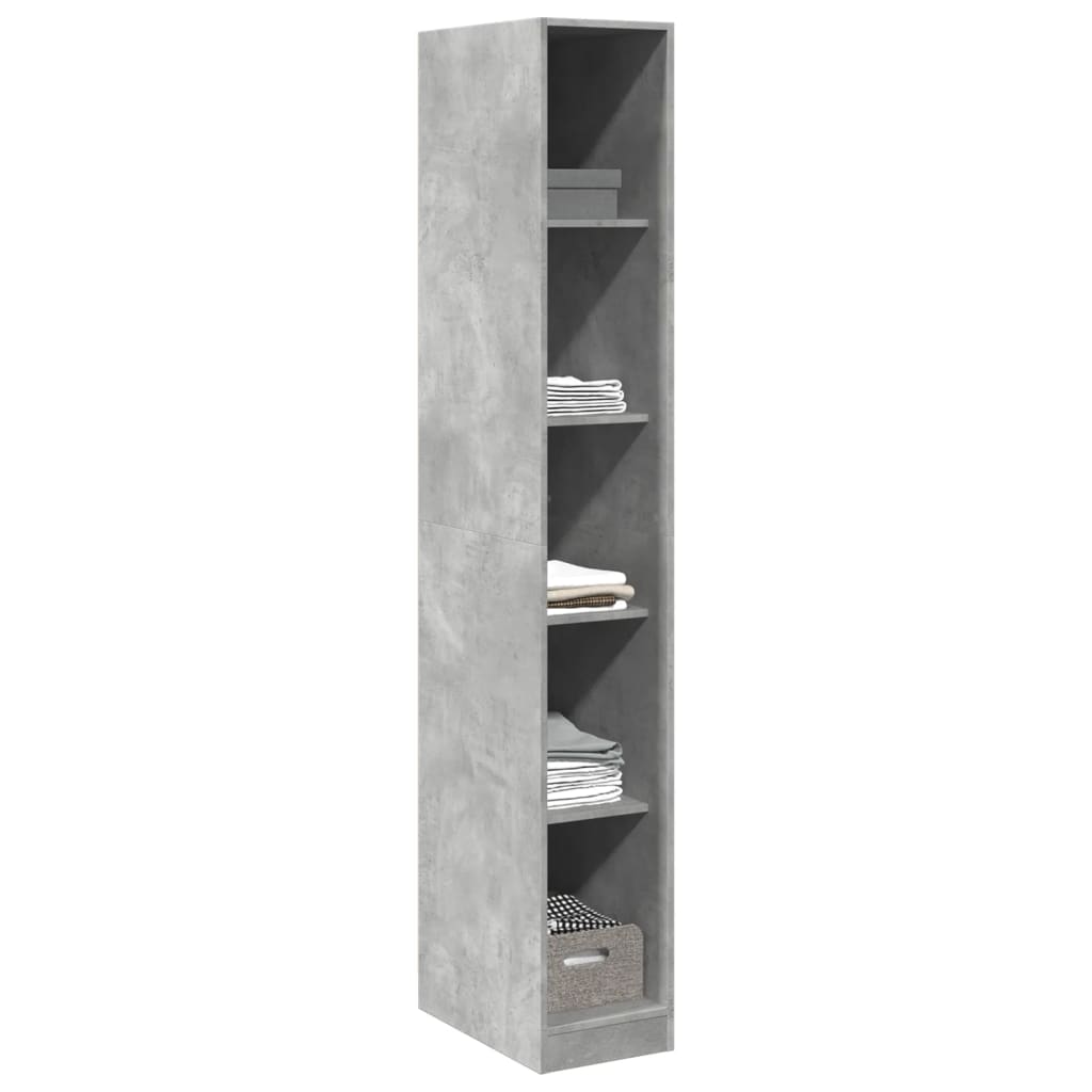 vidaXL Wardrobe Concrete Grey 30x50x200 cm Engineered Wood