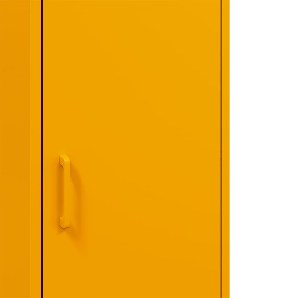 vidaXL Highboard Mustard Yellow 36x39x113 cm Steel