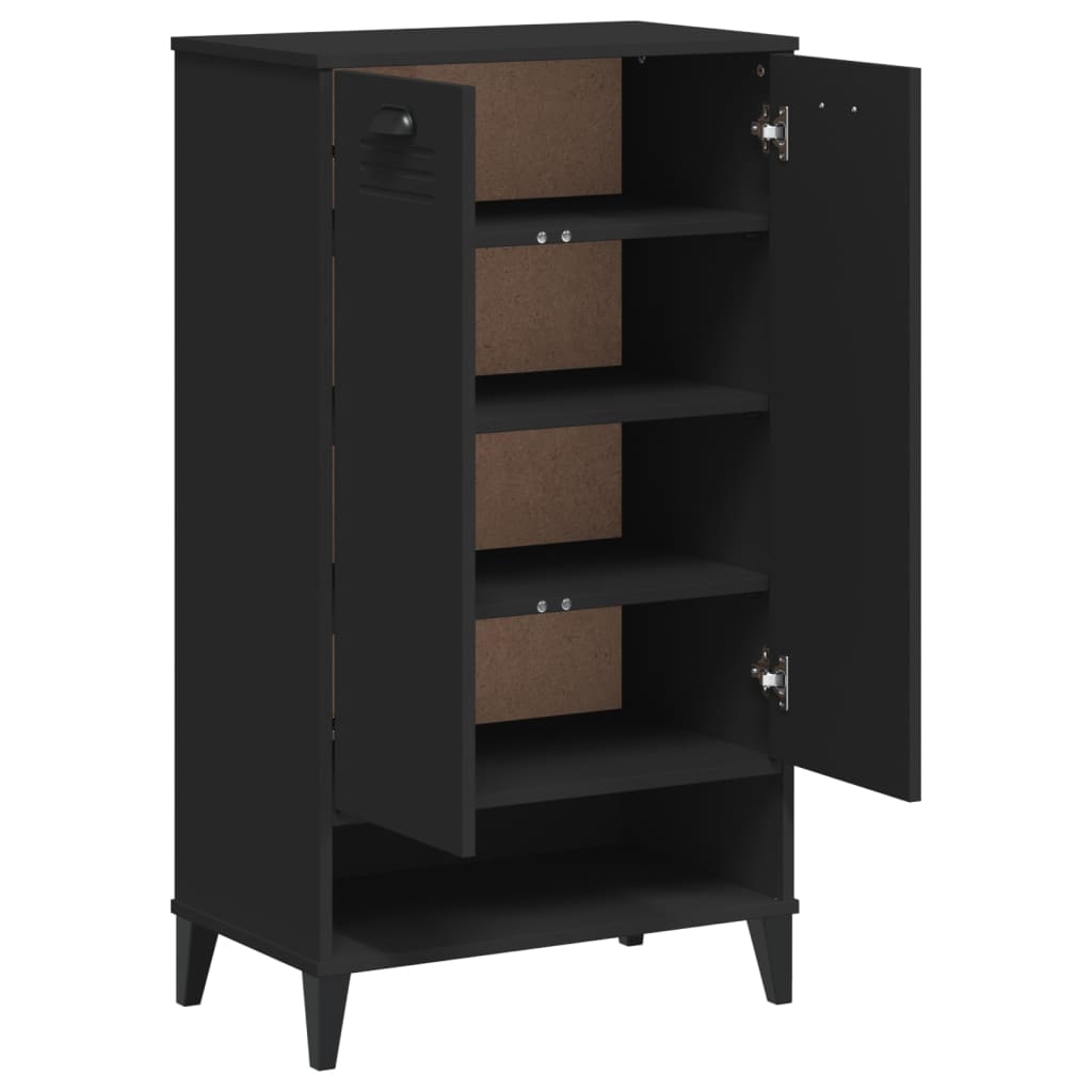 vidaXL Shoe Cabinet VIKEN Black Engineered Wood