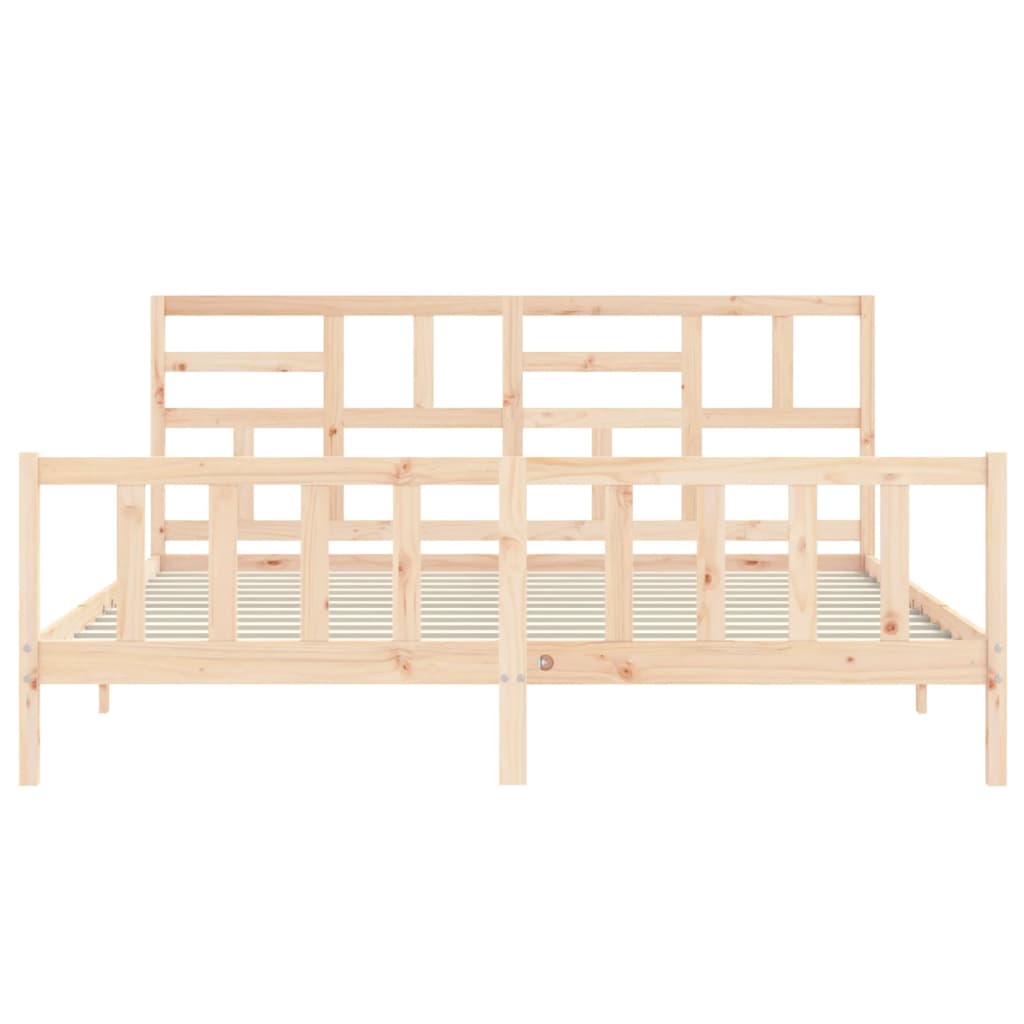 vidaXL Bed Frame without Mattress Super King Size Solid Wood Pine