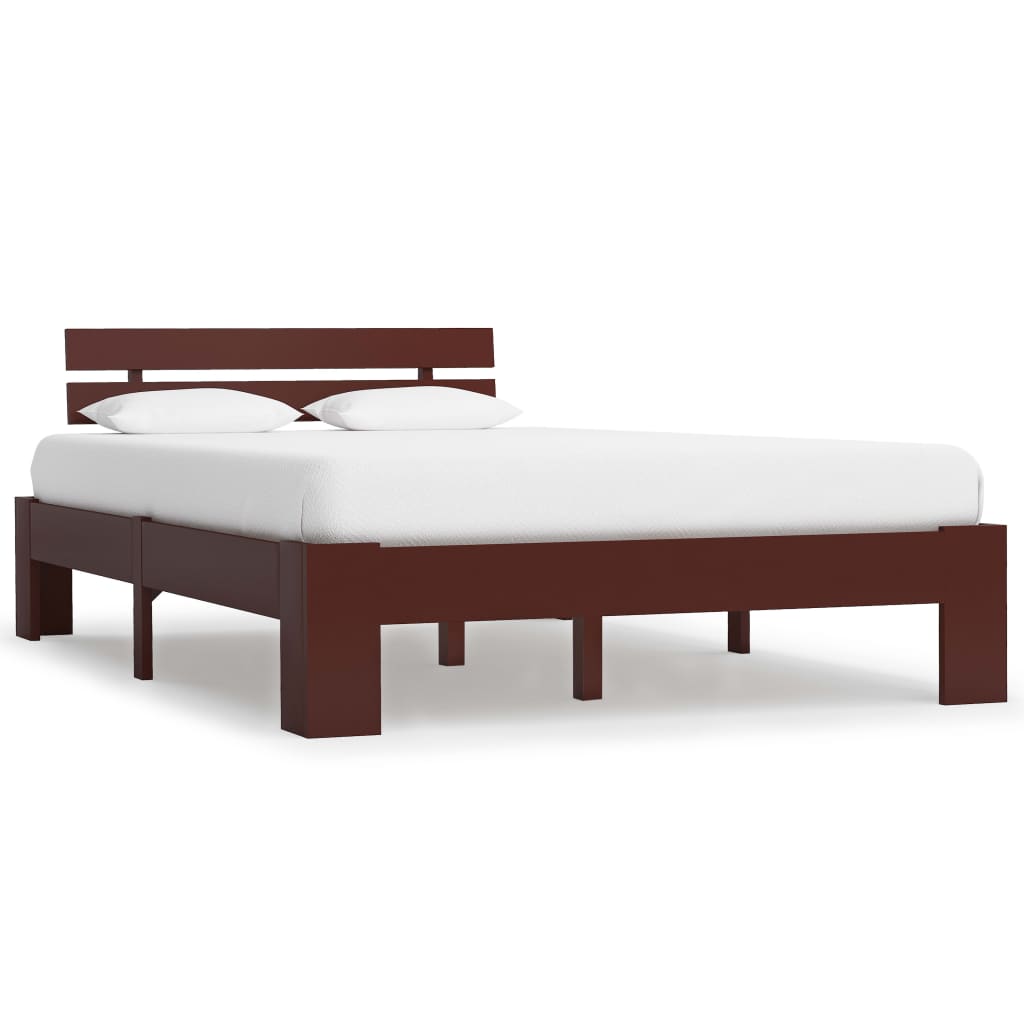 vidaXL Bed Frame without Mattress Dark Brown Solid Pine Wood 120x200 cm