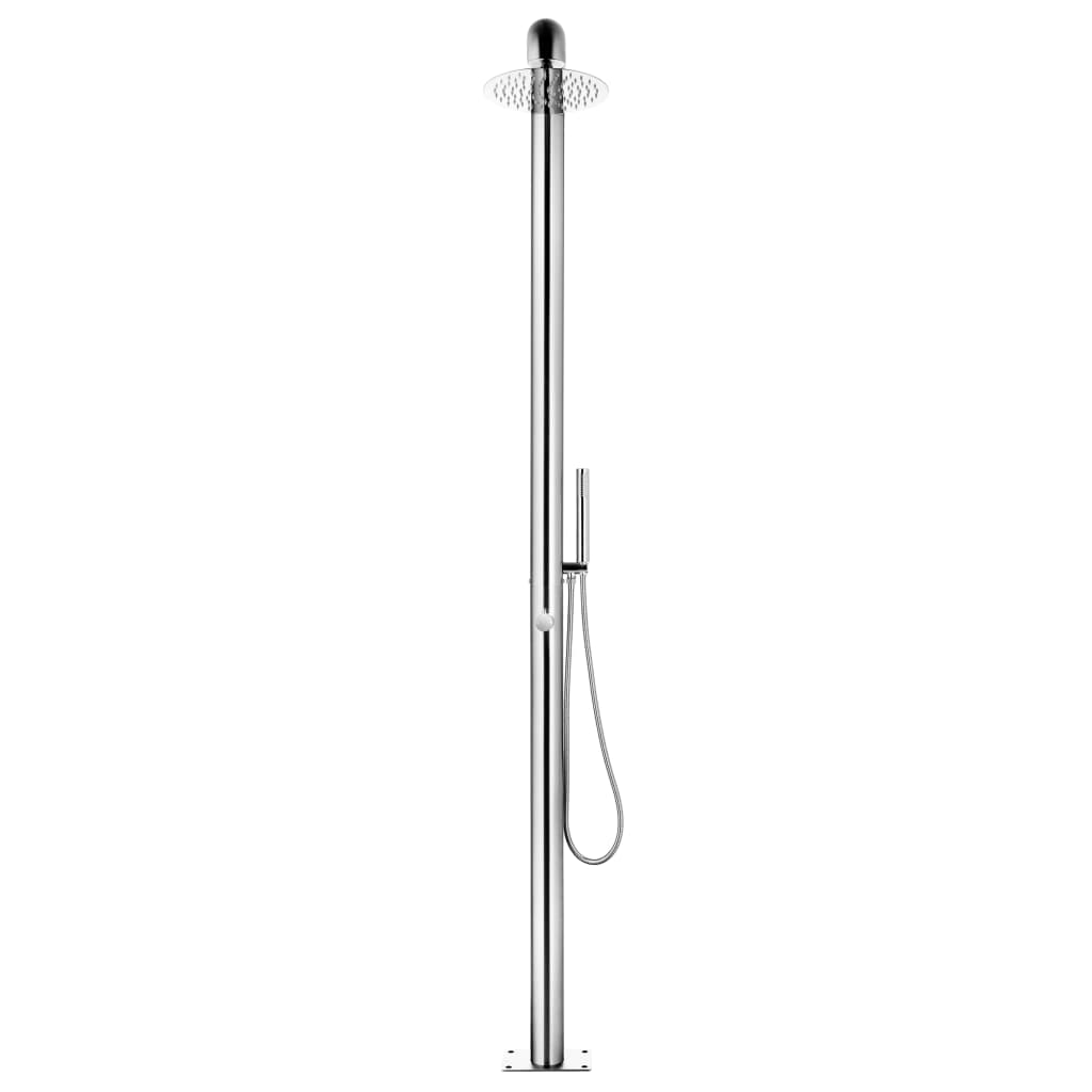 vidaXL Garden Shower with Grey Base 230 cm Stainless Steel