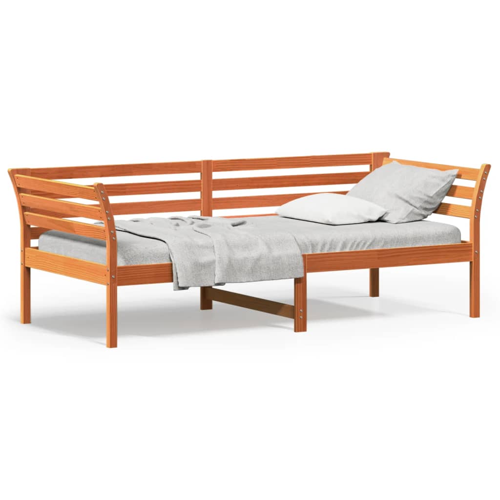 vidaXL Day Bed without Mattress Wax Brown 80x200 cm Solid Wood Pine