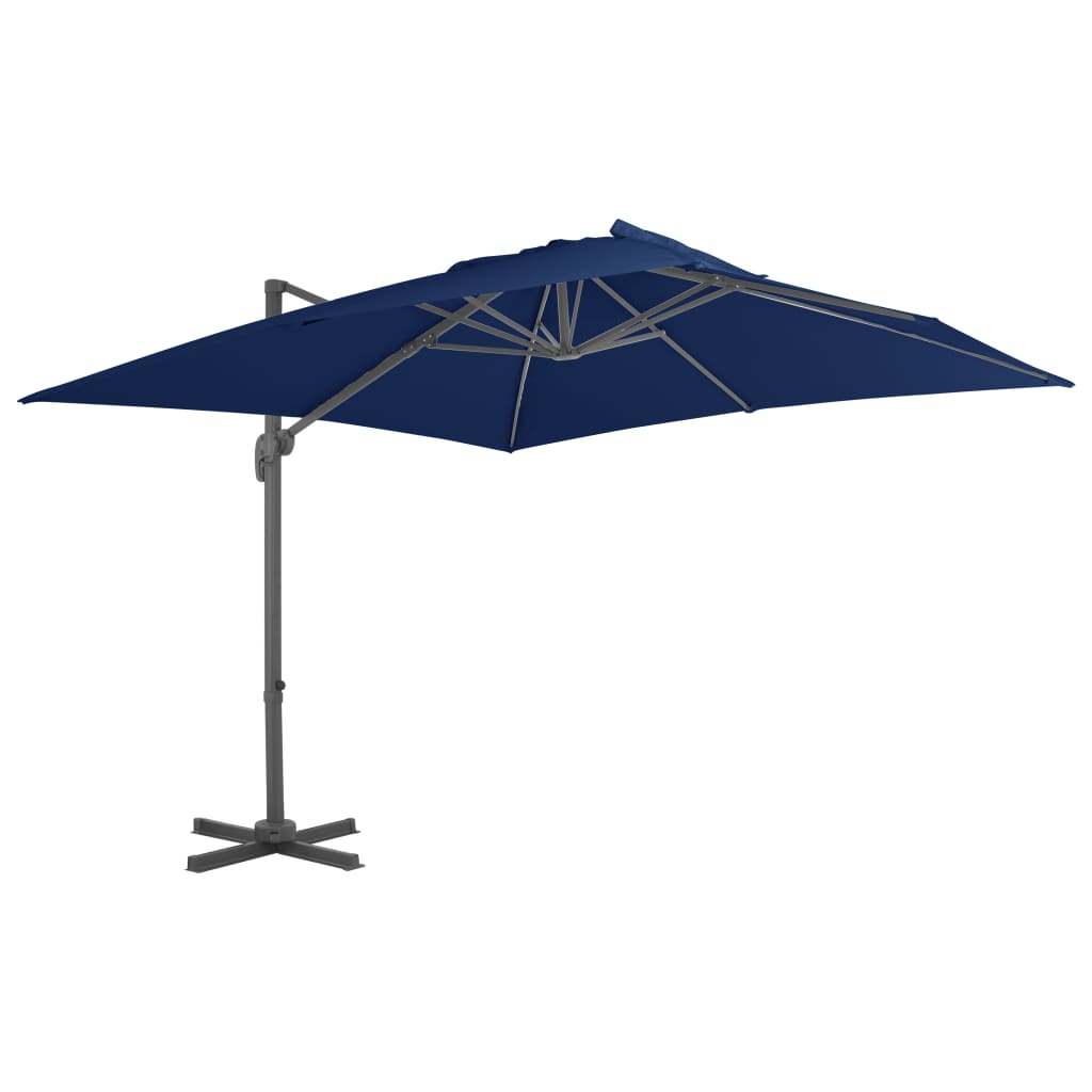 vidaXL Cantilever Garden Parasol with Aluminium Pole 3x3 m Azure Blue