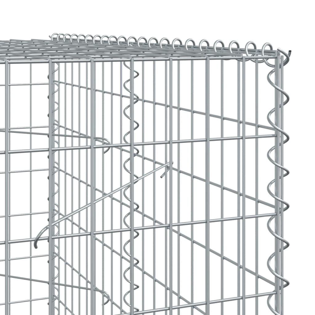 vidaXL Gabion Basket with Cover 350x100x200 cm Galvanised Iron