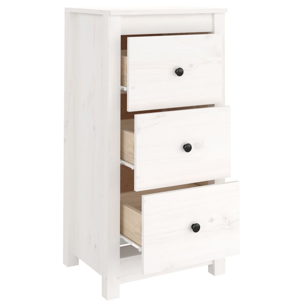 vidaXL Sideboard White 40x35x80 cm Solid Wood Pine