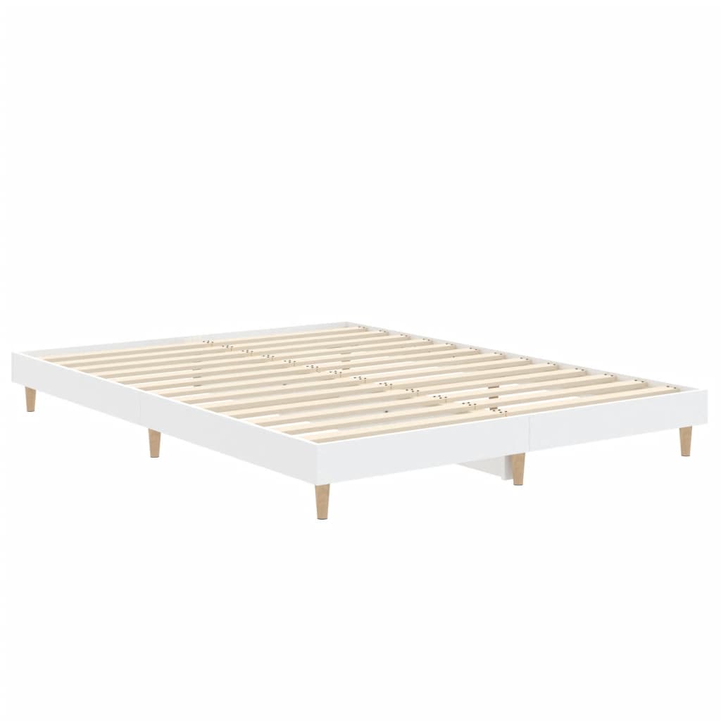 vidaXL Bed Frame without Mattress White 140x190 cm Engineered Wood