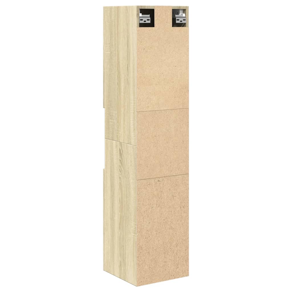 vidaXL Bathroom Cabinet Sonoma Oak 30x30x130 cm Engineered Wood