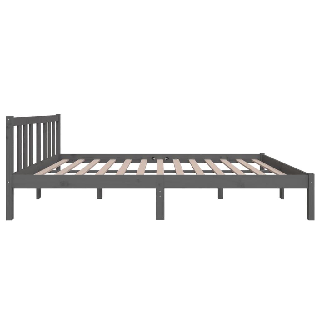 vidaXL Bed Frame without Mattress Grey Solid Wood 120x200 cm