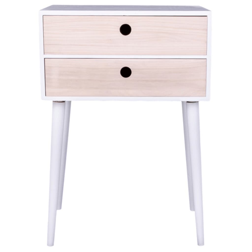 House Nordic Bedside Table Annelies White and Natural