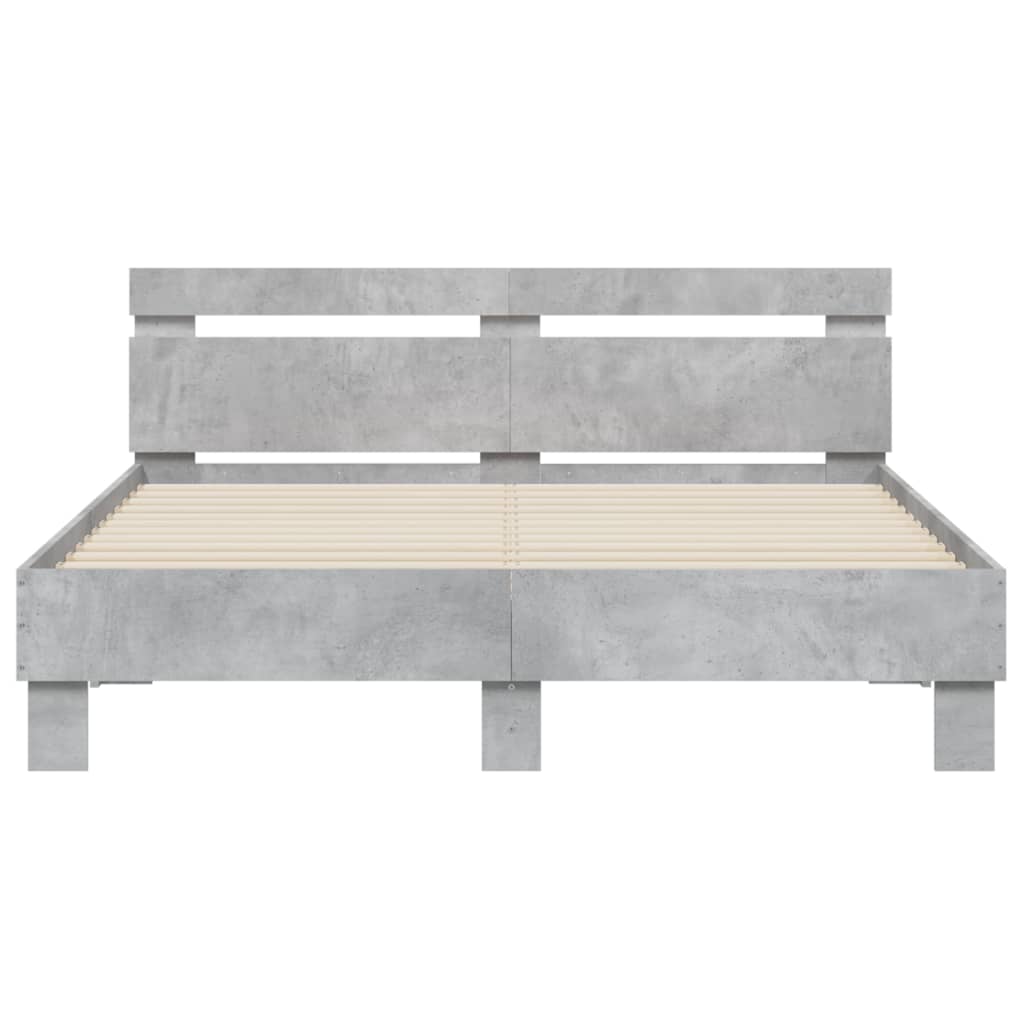 vidaXL Bed Frame without Mattress Concrete Grey 140x190 cm