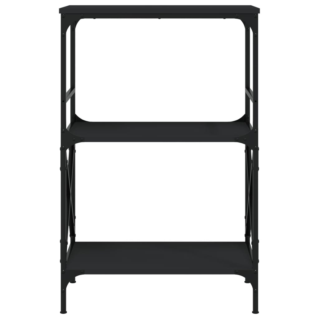 vidaXL Bookcase 3-Tier Black 59x35x90.5 cm Engineered Wood