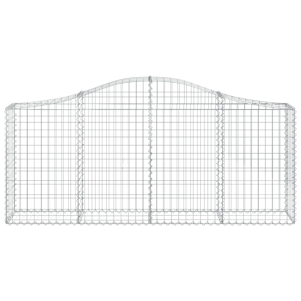 vidaXL Arched Gabion Baskets 2 pcs 200x30x80/100 cm Galvanised Iron