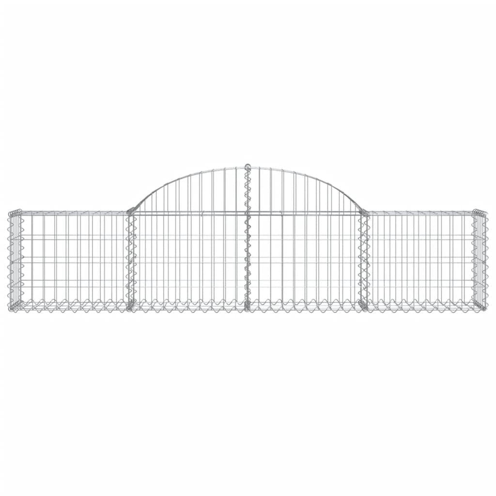 vidaXL Arched Gabion Baskets 6 pcs 200x30x40/60 cm Galvanised Iron