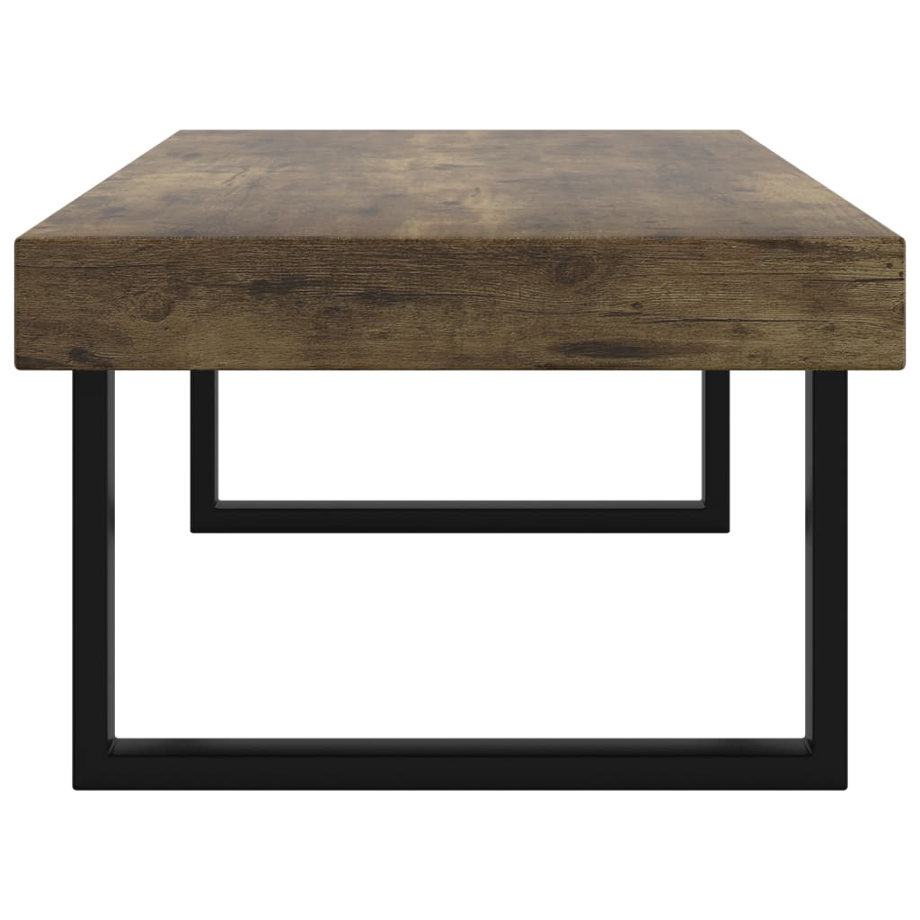 vidaXL Coffee Table Dark Brown and Black 120x60x40 cm MDF and Iron