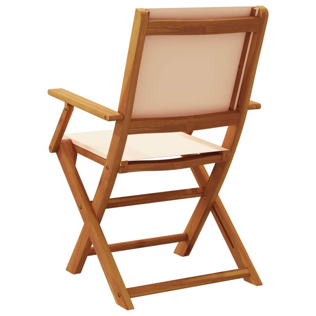 vidaXL Garden Chairs 2 pcs Beige Solid Wood Acacia and Fabric