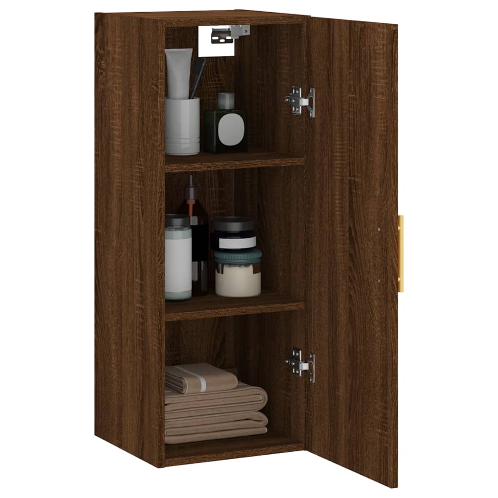 vidaXL Wall Mounted Cabinet Brown Oak 34.5x34x90 cm