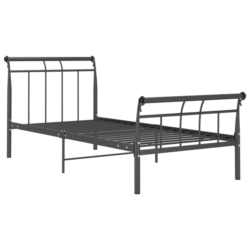 vidaXL Bed Frame without Mattress Black Metal 90x200 cm