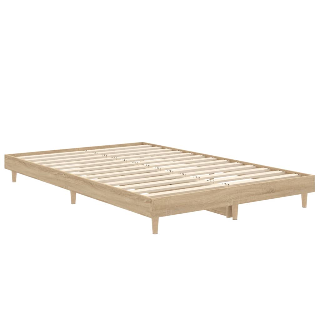 vidaXL Bed Frame without Mattress Sonoma Oak 120x190 cm Small Double Engineered Wood