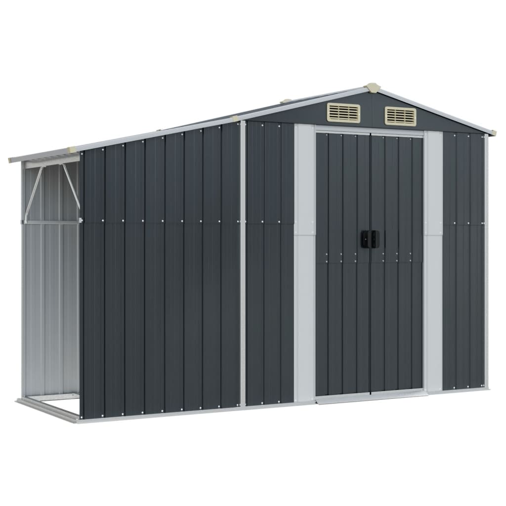 vidaXL Garden Shed Anthracite 277x365.5x179 cm Galvanised Steel