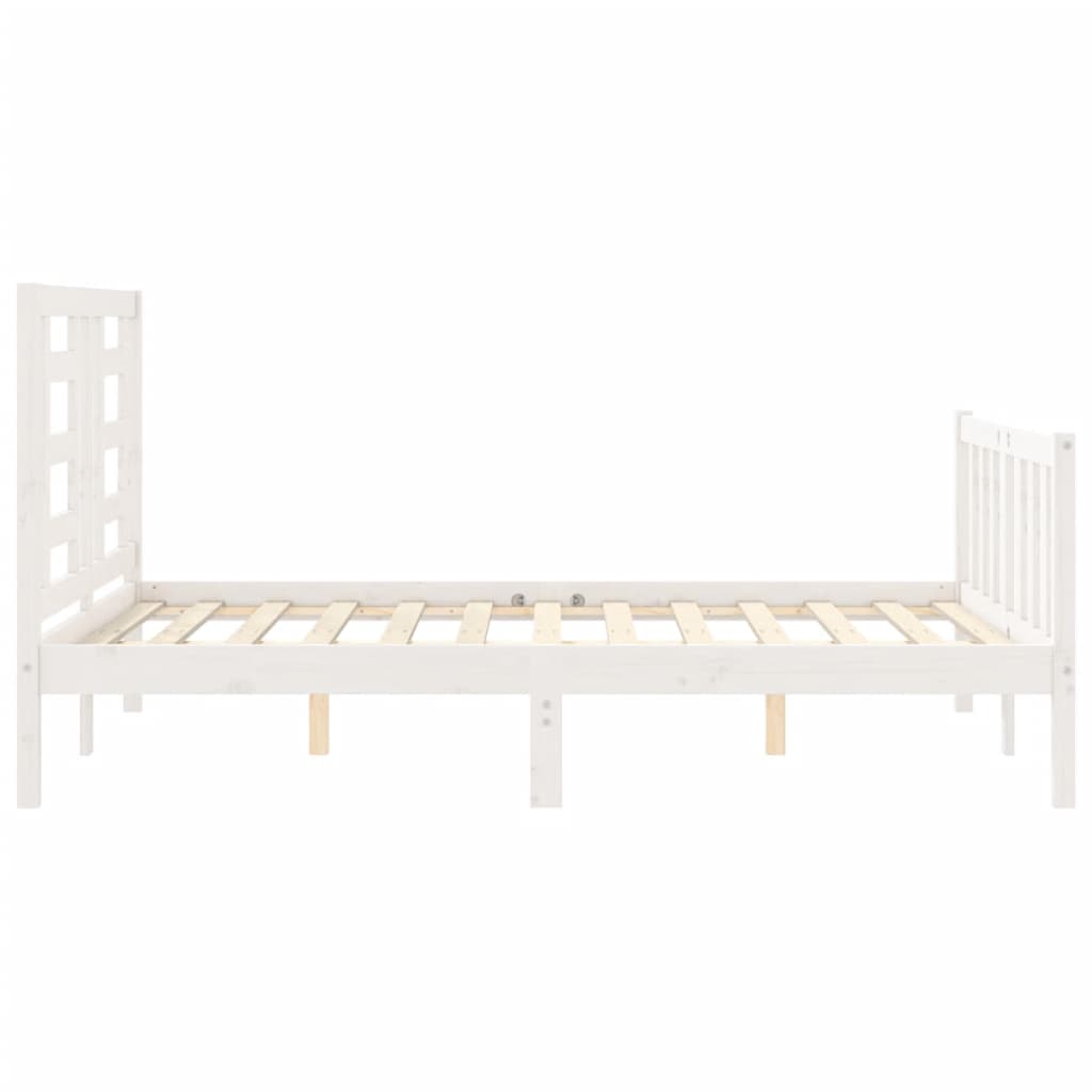 vidaXL Bed Frame without Mattress White 140x190 cm Solid Wood Pine