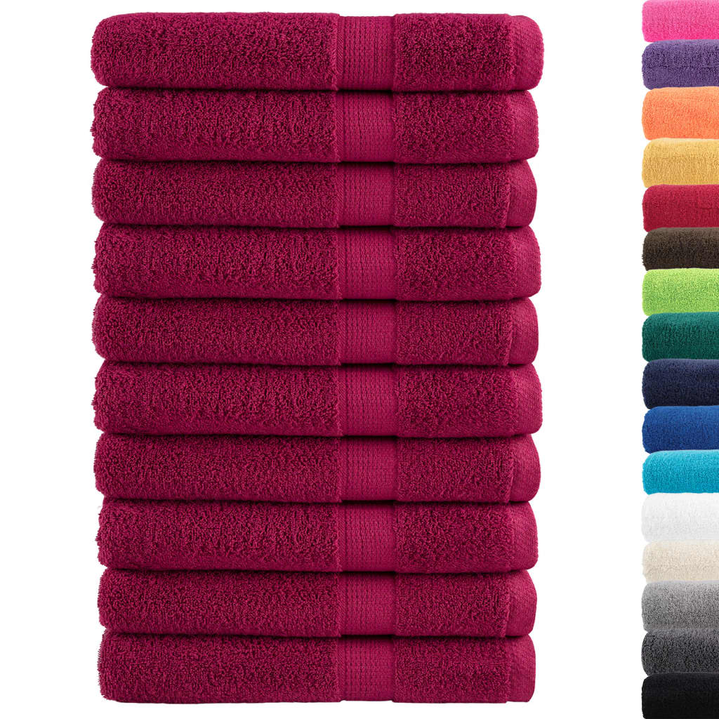 vidaXL Premium Sauna Towels SOLUND 10pcs Bordeaux 80x200cm 600gsm