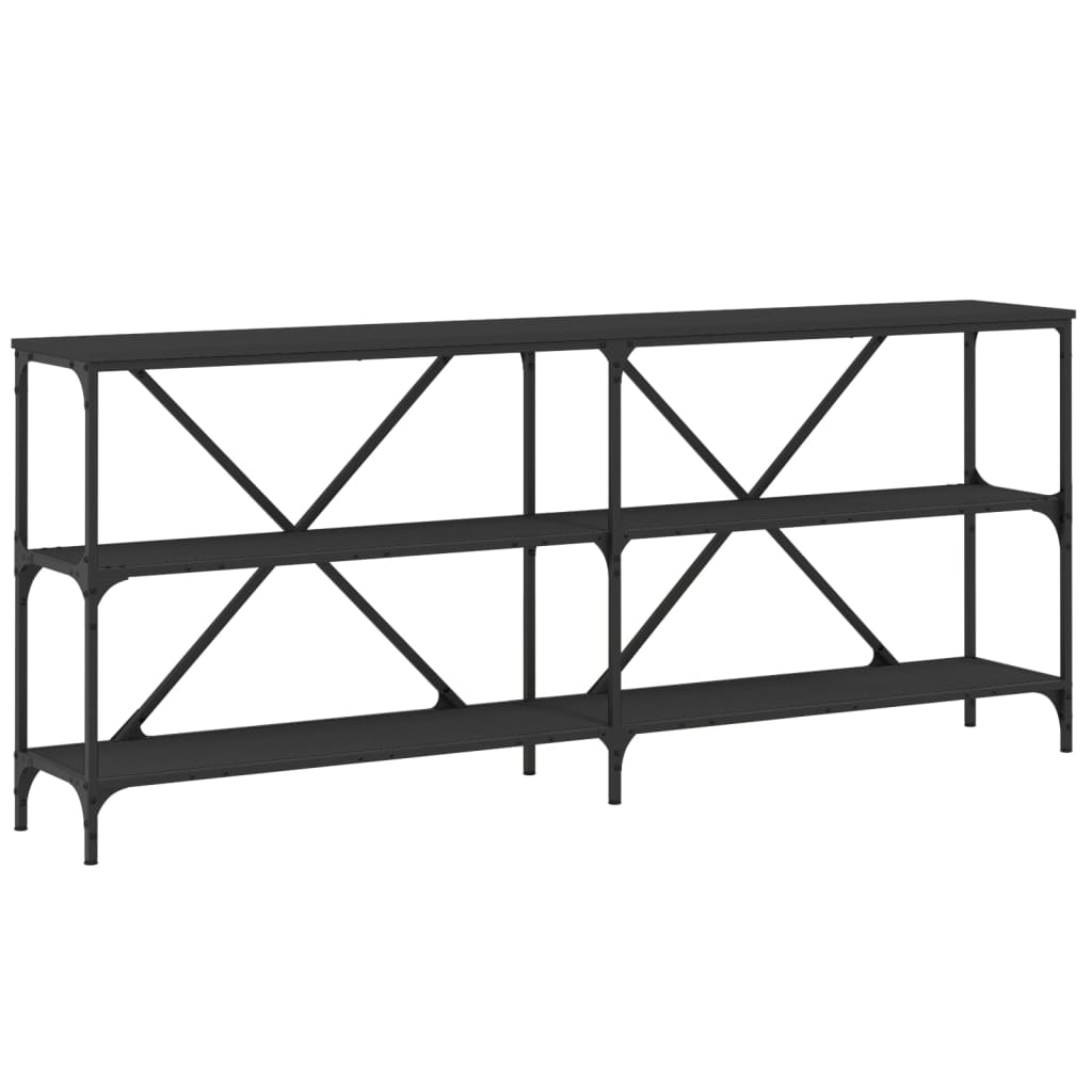 vidaXL Console Table Black 180x30x75 cm Engineered Wood and Iron