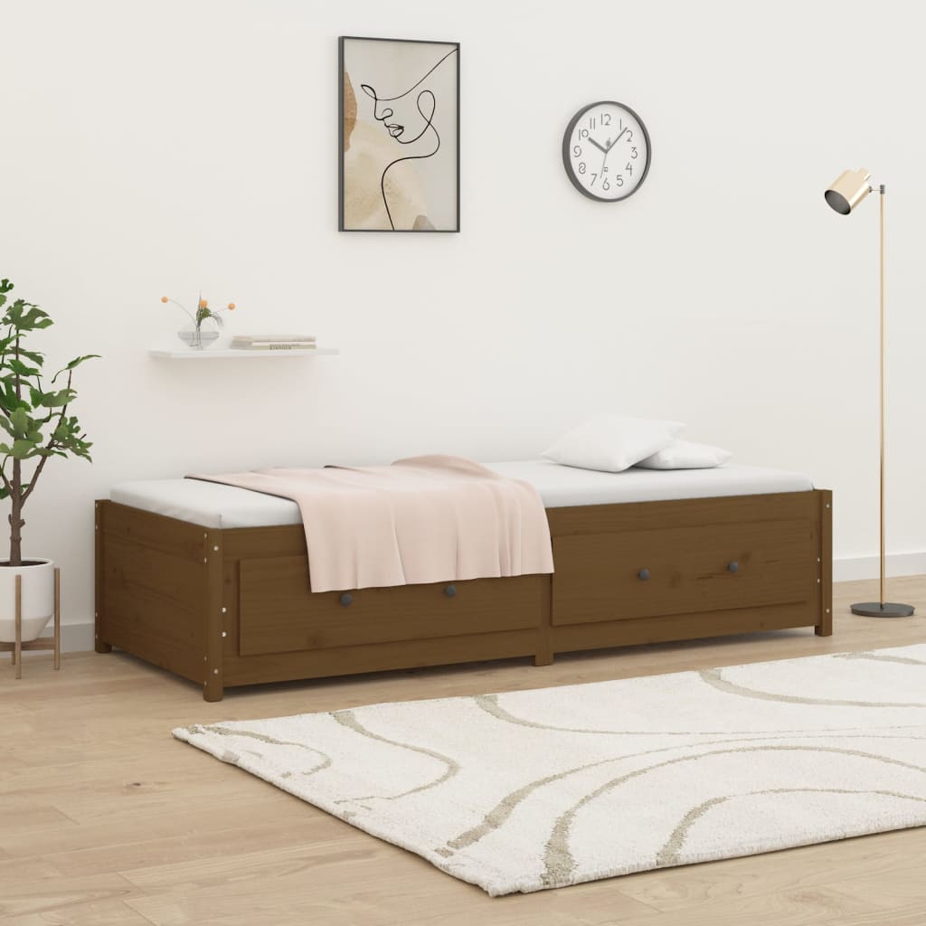 vidaXL Day Bed without Mattress Honey Brown 90x200 cm Solid Wood Pine