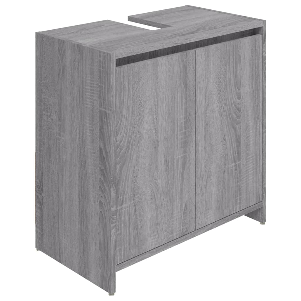 vidaXL Bathroom Cabinet Grey Sonoma 60x33x61 cm Engineered Wood