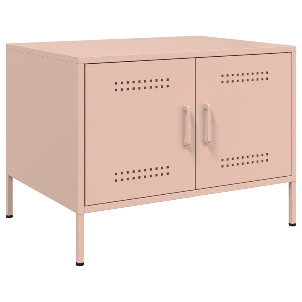 vidaXL Coffee Table Pink 68x50x50.5 cm Steel