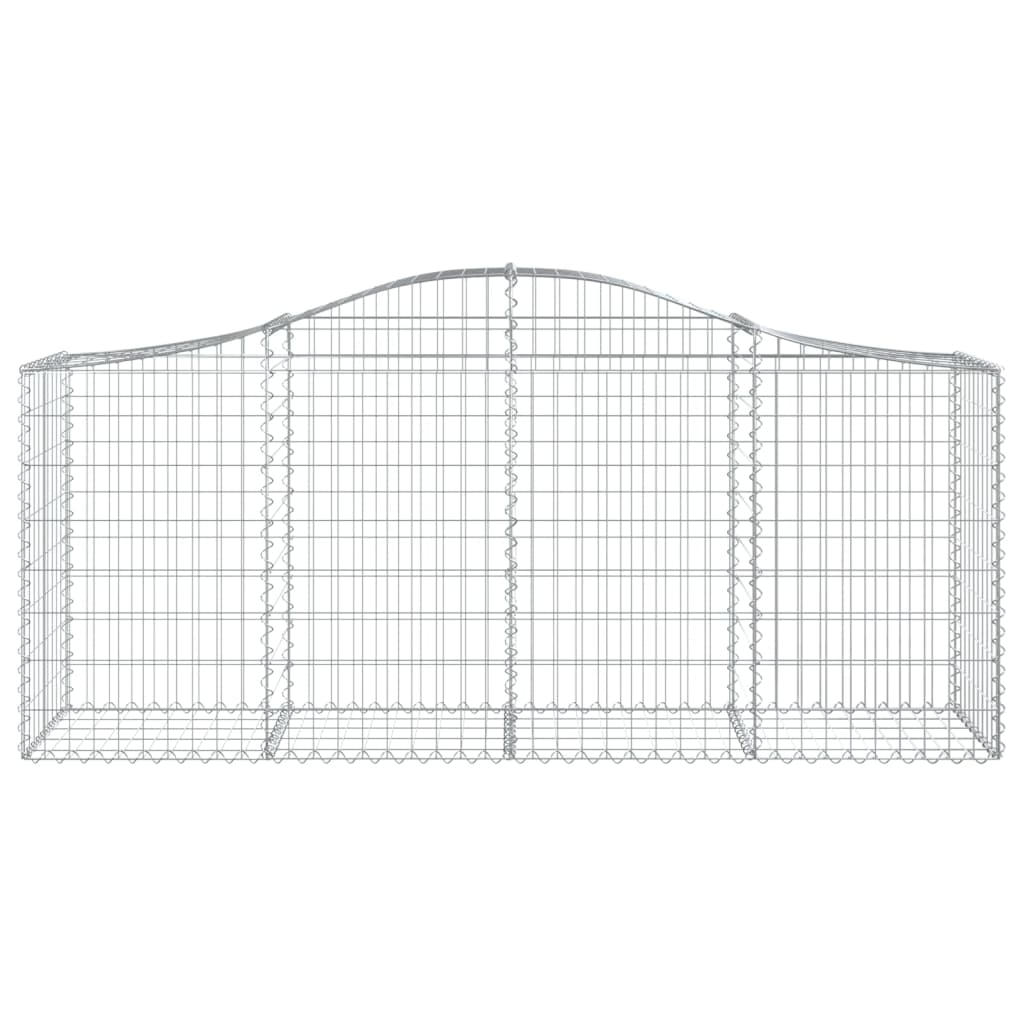 vidaXL Arched Gabion Baskets 30 pcs 200x50x80/100 cm Galvanised Iron