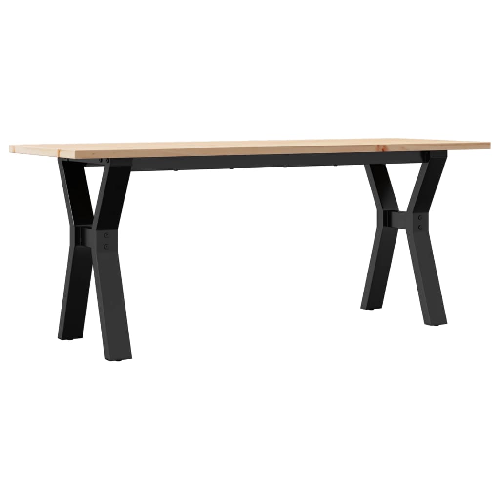 vidaXL Coffee Table Y-Frame 110x40x45 cm Solid Wood Pine and Cast Iron